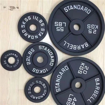Zwarte gietijzeren gewichtsbumperplaten in de uitverkoop